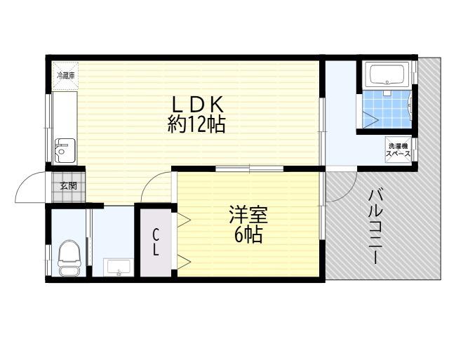 春日マンション(1LDK/3階)の間取り写真