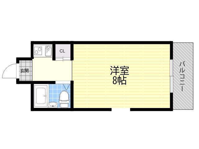 シャトーリーベ(1K/2階)の間取り写真