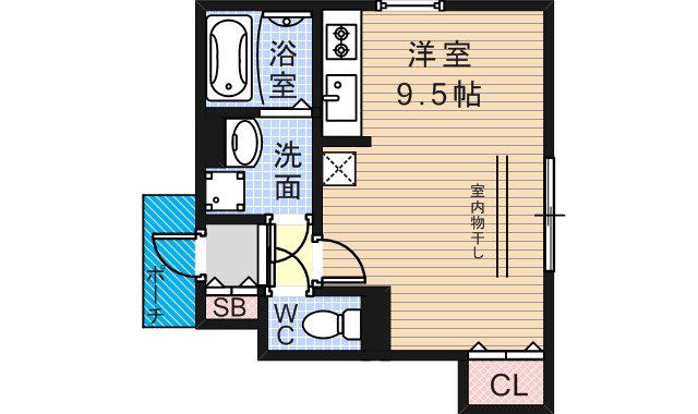 すみれハウス(ワンルーム/1階)の間取り写真