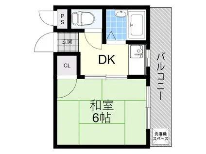 北口ハイツ(1DK/3階)の間取り写真