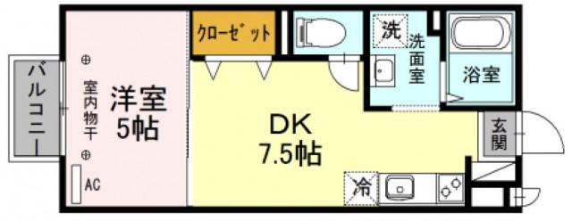 サン・ボナール(1DK/2階)の間取り写真
