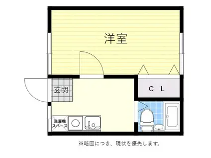 シャトー北大物(1K/2階)の間取り写真