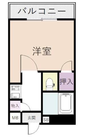 コモテリアKアンドM(1K/3階)の間取り写真