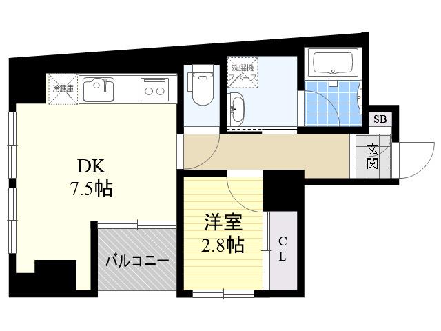 ラウレア(1DK/2階)の間取り写真