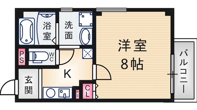 クリアエスト尼崎(1K/3階)の間取り写真