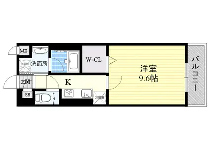 ラヴィーユ-1930-(1K/10階)の間取り写真