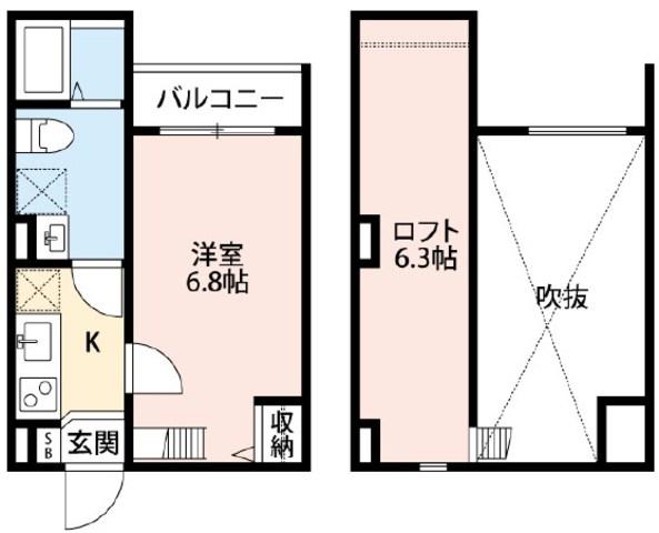 ラ・クルーズ(1K/1階)の間取り写真