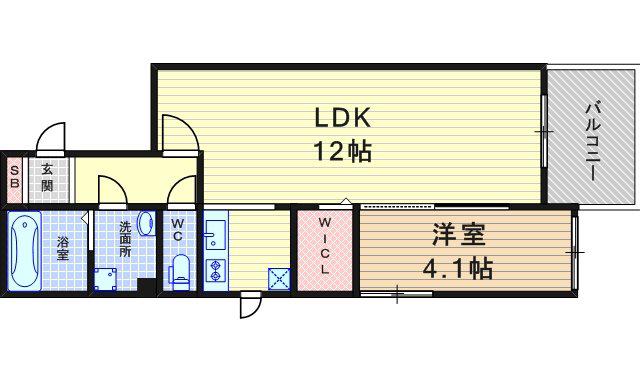 カーサフォレスタ塚口(1LDK/1階)の間取り写真