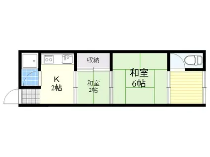長洲中通テラスハウス(2K)の間取り写真