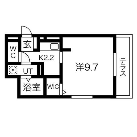 SUNNY COMFORT(1K/2階)の間取り写真