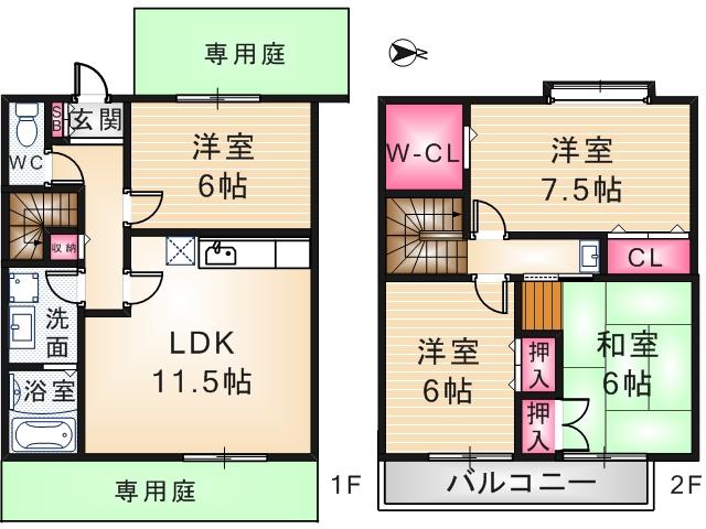 シェルクレール A棟(4LDK)の間取り写真