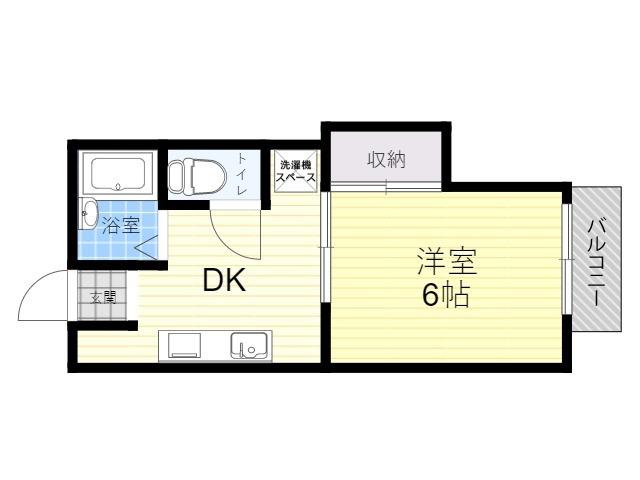CREA園田(1DK/1階)の間取り写真