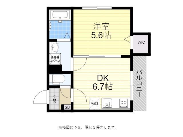 ALEGRIA猪名寺(1DK/1階)の間取り写真