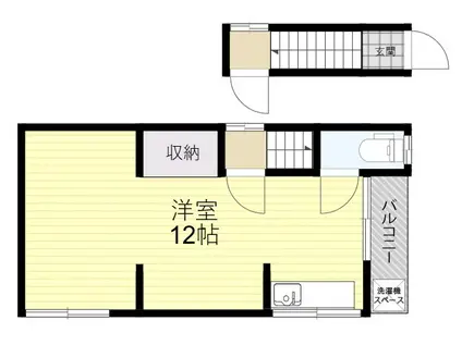 杭瀬南新町2丁目テラスハウス(ワンルーム/2階)の間取り写真