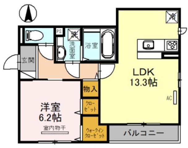 メゾン塚口(1LDK/3階)の間取り写真