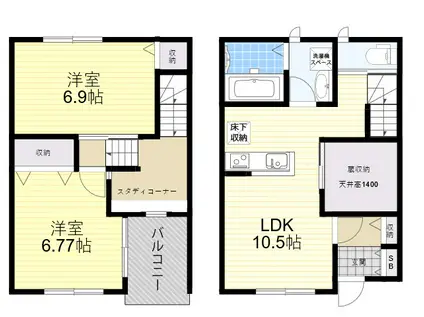ルサンク(2LDK/1階)の間取り写真