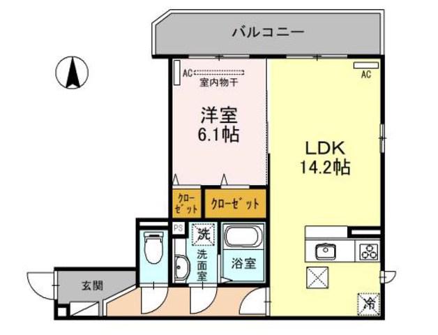 グランドメゾン(1LDK/1階)の間取り写真