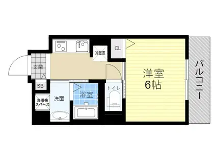 フロレゾンM(1K/3階)の間取り写真