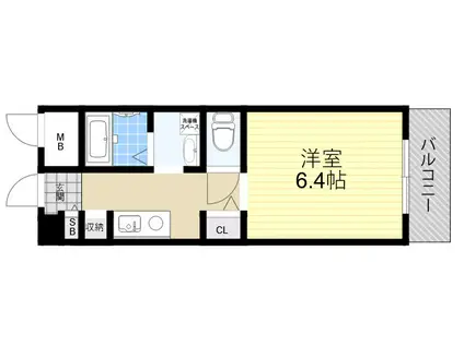 ロジュマンヴェールB棟(1K/8階)の間取り写真