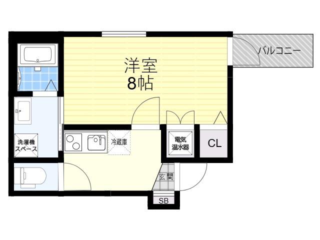 バズ大物(1K/2階)の間取り写真