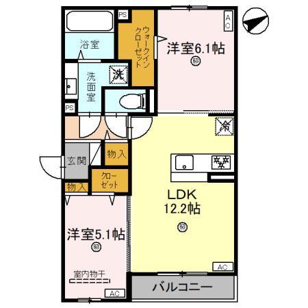 レンブランサ金楽寺(2LDK/3階)の間取り写真