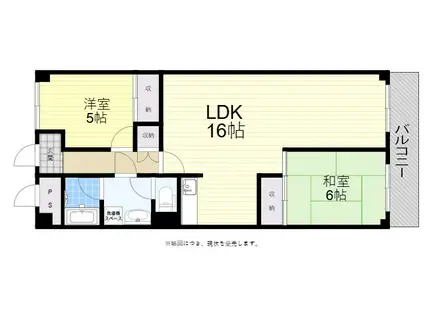 シロハイヌ今米(2LDK/3階)の間取り写真