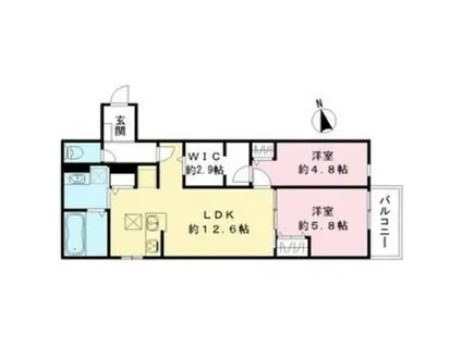 LAVENDEL(2LDK/2階)の間取り写真