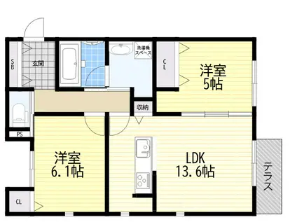 Tレジデンス3(2LDK/1階)の間取り写真