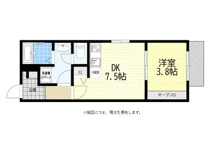 リブレメゾン立花町1(1DK/1階)の間取り写真