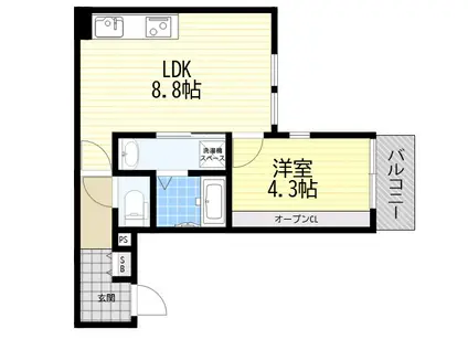 リブレメゾン立花町1(1LDK/2階)の間取り写真