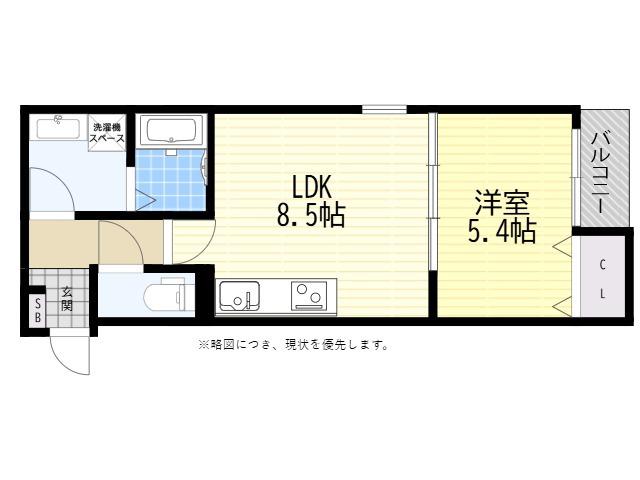 ランドレーヴ常光寺(1LDK/3階)の間取り写真