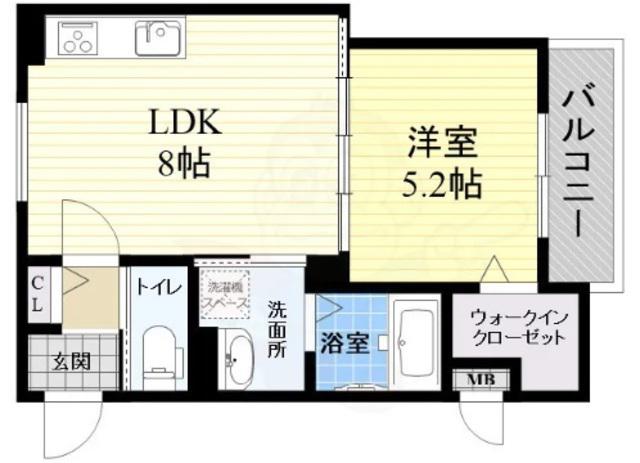 ラモーナ東本町(1LDK/2階)の間取り写真