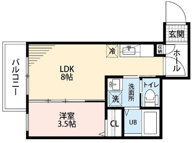 ROBOT HOME立花(1LDK/3階)の間取り写真