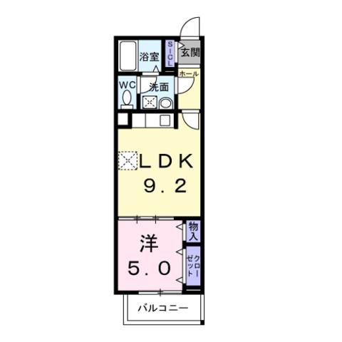 ヒカルサ尼崎若王寺(1LDK/3階)の間取り写真