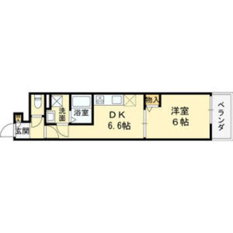 クレアール塚口Ⅰ(1DK/2階)の間取り写真