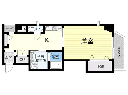 エレナ西宮北口(1K/4階)の間取り写真