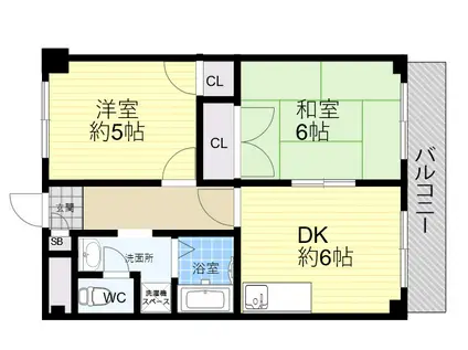 カーサMS(2DK/3階)の間取り写真