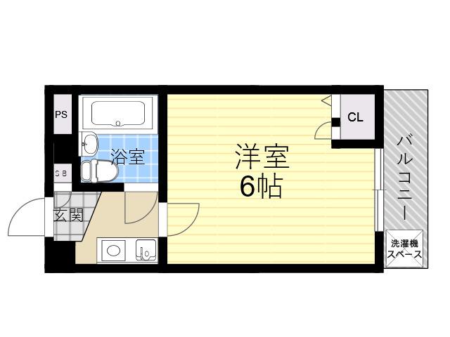 ステラハウス6(1K/2階)の間取り写真
