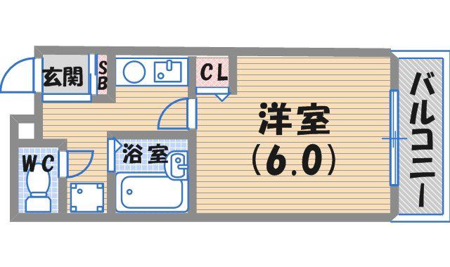 エトレ甲風園(1K/3階)の間取り写真