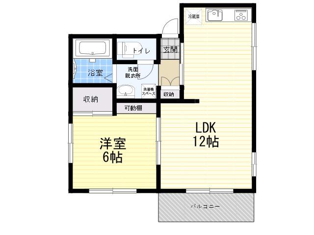 エクセルメゾン(1LDK/1階)の間取り写真
