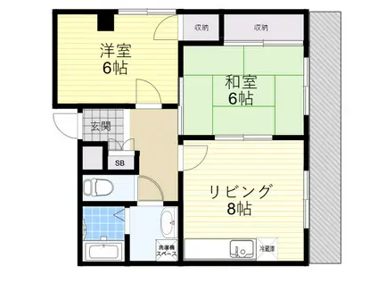 メゾンブランシュ(2LDK/2階)の間取り写真