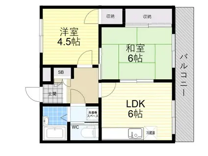 メゾンブランシュ(2DK/3階)の間取り写真