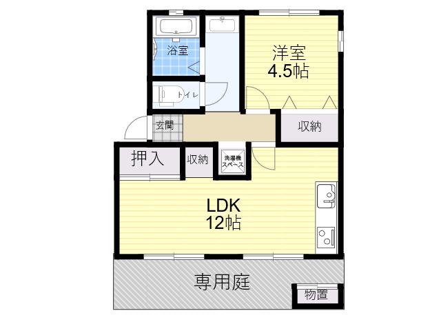 デルソーレ(1LDK/1階)の間取り写真