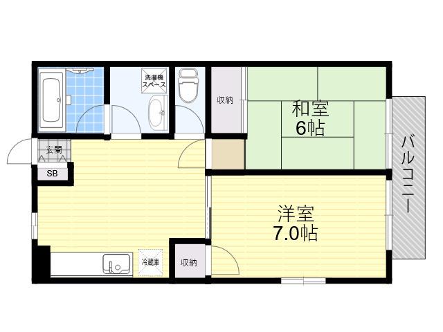 ブジュン苑(2DK/1階)の間取り写真