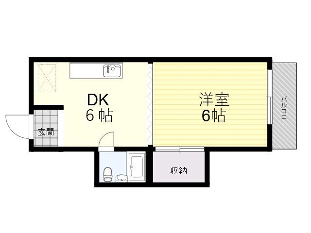 ドミトリー甲子園(1DK/5階)の間取り写真
