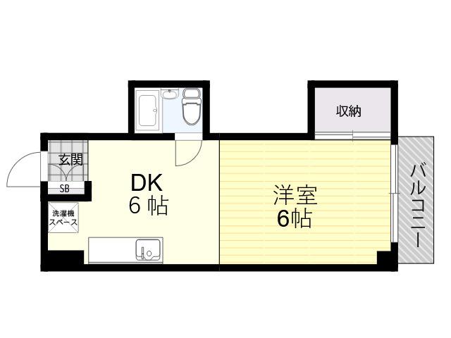 ドミトリー甲子園(1DK/2階)の間取り写真