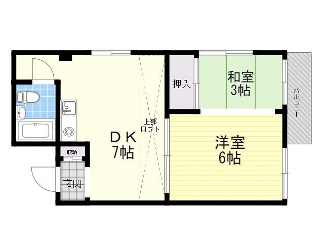 アンダンテ(1DK/3階)の間取り写真