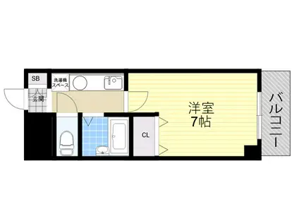 ティオ呉羽(1K/5階)の間取り写真