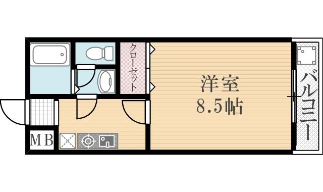 青木町ユーミンフラッツ(1K/2階)の間取り写真