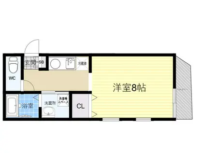 VIVE(ワンルーム/2階)の間取り写真